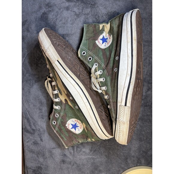 Vintage 90s Converse All Star Shoes Camouflage Made In USA Adult Size 12 US main image 7